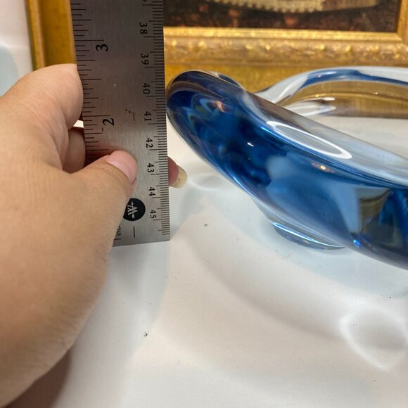 Vintage Holmegaard Per Lutken Light Blue Art Glass Dish Ashtray Signed & Number - Picture 15 of 15